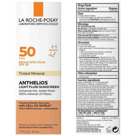 La Roche Tinted Anthelios Mineral Tinted Sunscreen For Face SPF 50