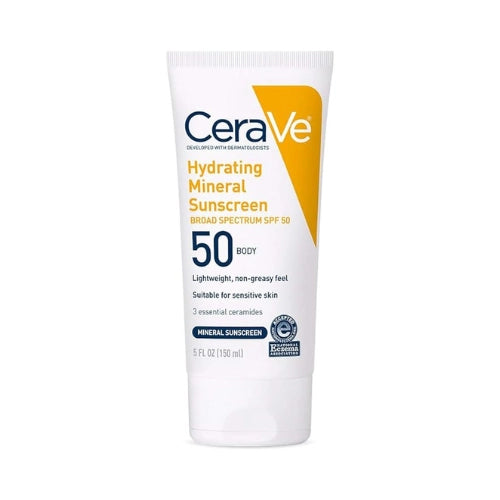 Cerave Hydrating Sunscreen Broad Spectrum Spf 50 Face Mineral Sunscreen 150ml